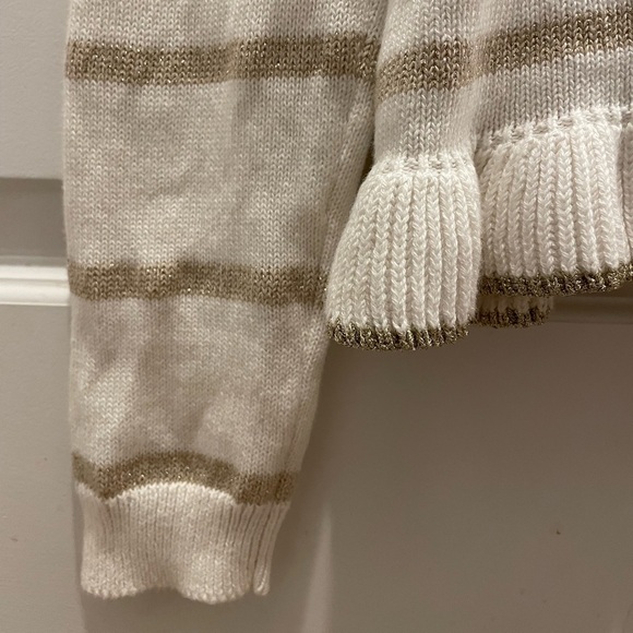 Crewcuts Girls Striped Sparkle Ruffle Hem Sweater - Picture 4 of 8